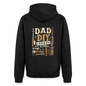 Fête des pères papa bricolage légende papa papa - Veste à capuche bio Premium Unisexe - noir - Dos - Nico (187cm)