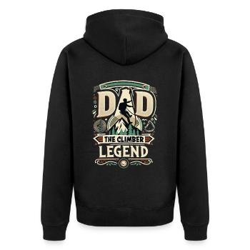 Fête des pères Papa la légende de l’escalade Papa Papa - Veste à capuche bio Premium Unisexe - noir - Dos - Nico (187cm)