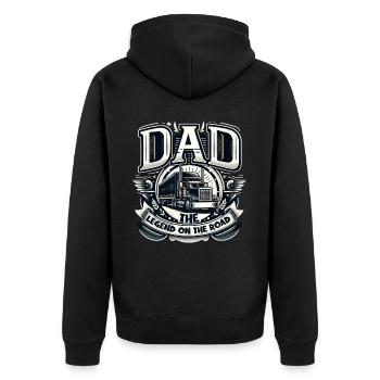 Father's Day Dad the Legend on the road Dad Dad - Unisex Premium Organic Zip Hoodie - black - Back - Nico (187cm)