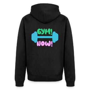Fitness Gym Bodybuilding Bodybuilder - Unisex Premium Organic Zip Hoodie - black - Back - Nico (187cm)