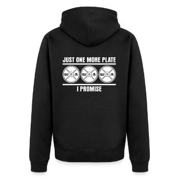 Gym Motivation Bodybuilding - Unisex Premium Bio Zip Hoodie - Schwarz - Hinten - Nico (187cm)