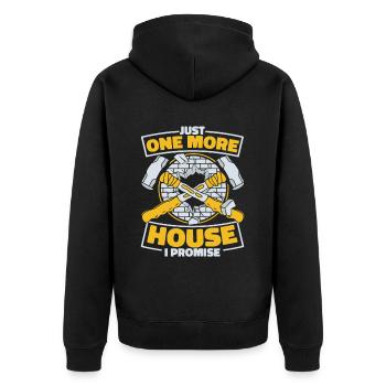 Nur noch ein Haus, das ich verspreche, Home Wrecker House - Unisex Premium Bio Zip Hoodie - Schwarz - Hinten - Nico (187cm)