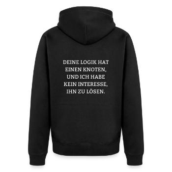 Sarkastische Sprüche Fies Lustig Ironie Logik - Unisex Premium Organic Zip Hoodie - black - Back - Nico (187cm)