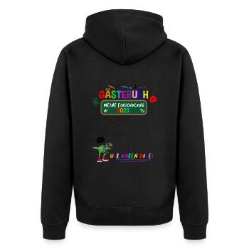Guestbook My Enrolment Guest List Pupils - Unisex Premium Organic Zip Hoodie - black - Back - Nico (187cm)