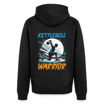 Kettlebell Workout Fitness Journey Bodybuilder - Unisex Premium Organic Zip Hoodie - black - Back - Nico (187cm)