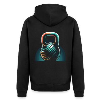 Kettlebell Workout Fitness Journey Bodybuilder - Unisex Premium Organic Zip Hoodie - black - Back - Nico (187cm)