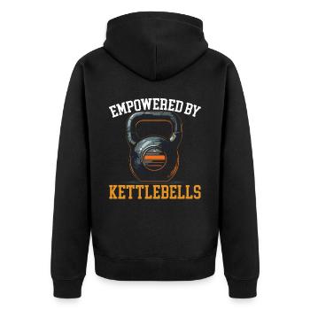 Kettlebell Workout Fitness Journey Bodybuilder - Unisex Premium Organic Zip Hoodie - black - Back - Nico (187cm)