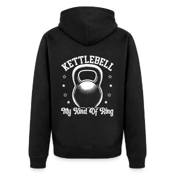 Kettlebell Workout Fitness Journey Bodybuilder - Unisex Premium Organic Zip Hoodie - black - Back - Nico (187cm)