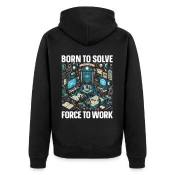 Escape Room Roomescape Puzzle Room Exit Game - Unisex Premium Organic Zip Hoodie - black - Back - Nico (187cm)