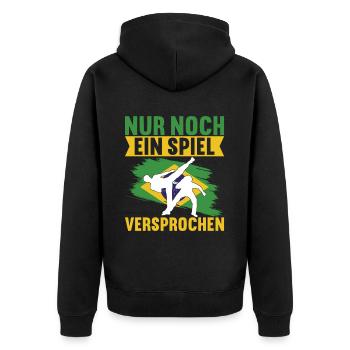 Capoeira Capoeirista - Unisex Premium Bio Zip Hoodie - Schwarz - Hinten - Nico (187cm)