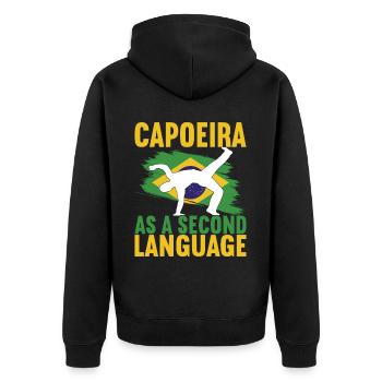 Capoeira Capoeirista - Unisex Premium Organic Zip Hoodie - black - Back - Nico (187cm)