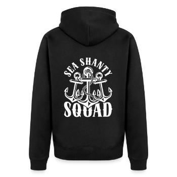Shanty Chor Seemannslieder Sea Shanty Squad - Unisex Premium Bio Zip Hoodie - Schwarz - Hinten - Nico (187cm)
