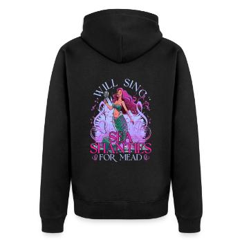 Will Sing Sea Shanties For Mead Sea Shanty - Unisex Premium Bio Zip Hoodie - Schwarz - Hinten - Nico (187cm)