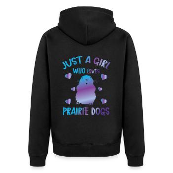 Lustige Prärie -Hundeliebhaber Lustiger Nagetier - Unisex Premium Bio Zip Hoodie - Schwarz - Hinten - Nico (187cm)