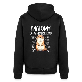 Lustige Prärie -Hundeliebhaber Lustiger Nagetier - Unisex Premium Bio Zip Hoodie - Schwarz - Hinten - Nico (187cm)