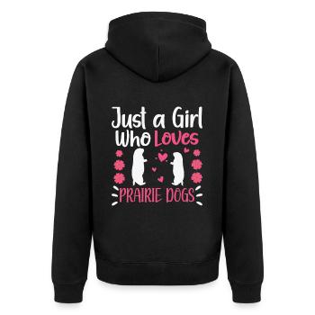 Lustige Prärie -Hundeliebhaber Lustiger Nagetier - Unisex Premium Bio Zip Hoodie - Schwarz - Hinten - Nico (187cm)