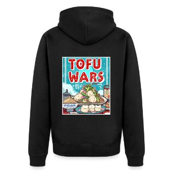 Japanese Anime Poster: Kitchens Battle of Tofu - Unisex Premium Organic Zip Hoodie - black - Back - Nico (187cm)