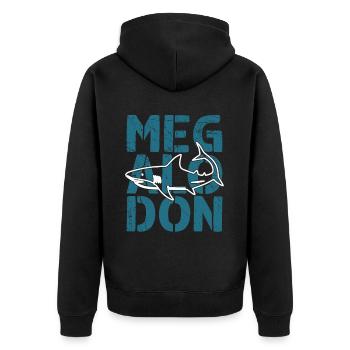 Megalodon Shark Biology Ocean Shark Lover - Unisex Premium Organic Zip Hoodie - black - Back - Nico (187cm)