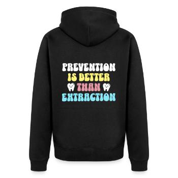 Dentist Zahnarzt - Unisex Premium Bio Zip Hoodie - Schwarz - Hinten - Nico (187cm)