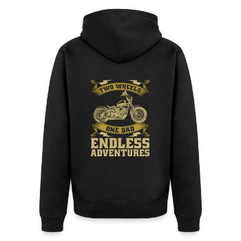 Motorrad Biker Motorbike Motorcycle Dad - Unisex Premium Organic Zip Hoodie - black - Back - Nico (187cm)