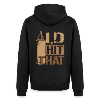 I'd hit That Boxing - Unisex Premium Organic Zip Hoodie - black - Back - Nico (187cm)
