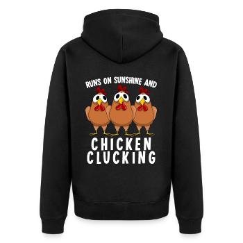 Poultry Chicken Farm Farmer Chickens - Unisex Premium Bio Zip Hoodie - Schwarz - Hinten - Nico (187cm)
