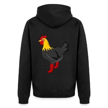 Farmer Rain Boots Chicken Farm Chickens - Unisex Premium Bio Zip Hoodie - Schwarz - Hinten - Nico (187cm)