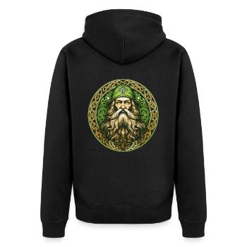 St Patrick Christian Spirituality Catholic Patron - Unisex Premium Bio Zip Hoodie - Schwarz - Hinten - Nico (187cm)