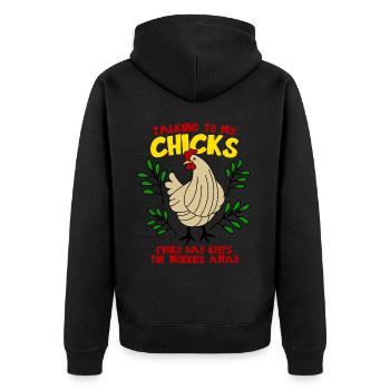 Volaille Poulets Poulet Fermier - Veste à capuche bio Premium Unisexe - noir - Dos - Nico (187cm)