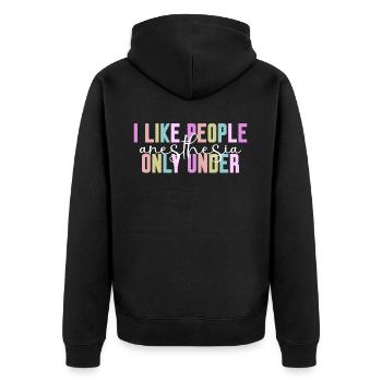 Anesthetist Doctor Hospital Nurse - Unisex Premium Bio Zip Hoodie - Schwarz - Hinten - Nico (187cm)
