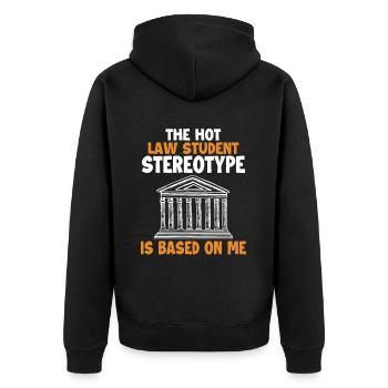 Stéréotype d’étudiant en droit chaud basé sur moi étudiants - Veste à capuche bio Premium Unisexe - noir - Dos - Nico (187cm)