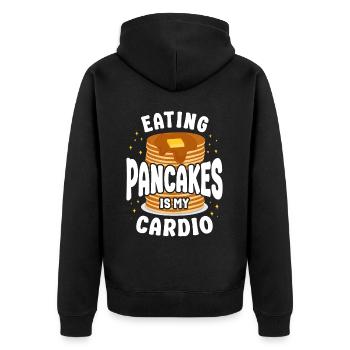 Amateur de crêpes Les enfants mangent des crêpes - Veste à capuche bio Premium Unisexe - noir - Dos - Nico (187cm)