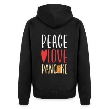 Pancake Lover Kids Girl Peace Love - Unisex Premium Bio Zip Hoodie - Schwarz - Hinten - Nico (187cm)