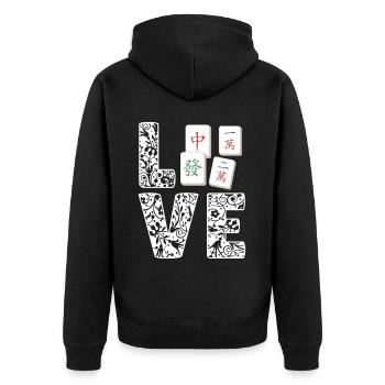 Cadeau pour les fans de Mahjong - Veste à capuche bio Premium Unisexe - noir - Dos - Nico (187cm)