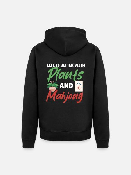 Gift for Mahjong Fans - Unisex Premium Organic Zip Hoodie - black