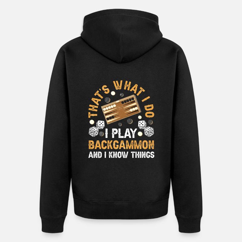Jeu de société Backgammon drôle - Veste à capuche bio Premium Unisexe - noir
