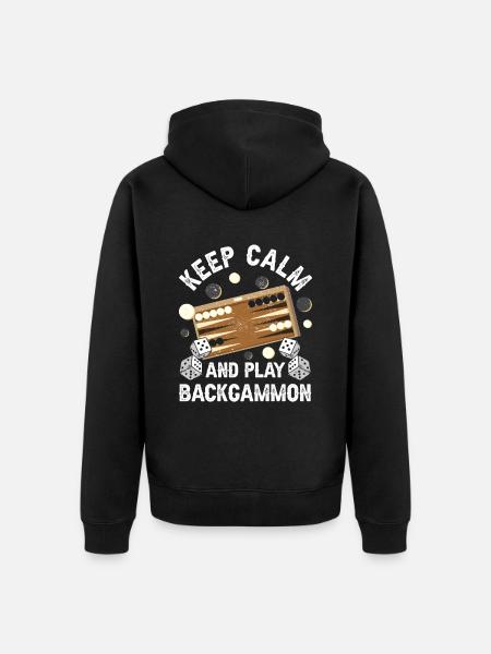 Board Game Funny Backgammon - Unisex Premium Organic Zip Hoodie - black