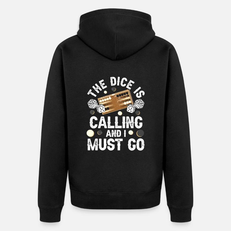 Brettspiel Lustiges Backgammon - Unisex Premium Bio Zip Hoodie - Schwarz
