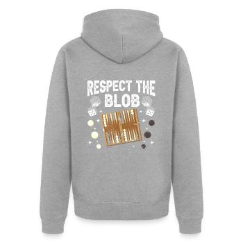 Board Game Funny Backgammon - Unisex Premium Organic Zip Hoodie - heather grey - Back - Nico (187cm)