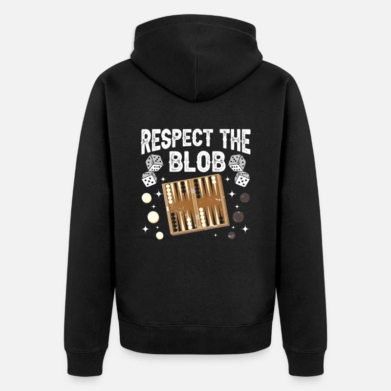 Board Game Funny Backgammon - Unisex Premium Organic Zip Hoodie - black