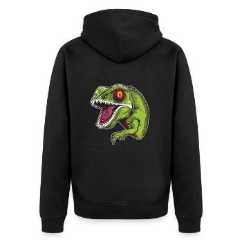 Chameleon Chameleon Angry - Unisex Premium Organic Zip Hoodie - black - Back - Nico (187cm)