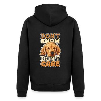 Golden Retriever Drôle Je ne sais pas Je m’en fous - Veste à capuche bio Premium Unisexe - noir - Dos - Nico (187cm)