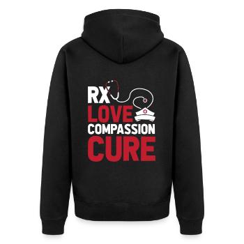 Nurse - Unisex Premium Organic Zip Hoodie - black - Back - Nico (187cm)