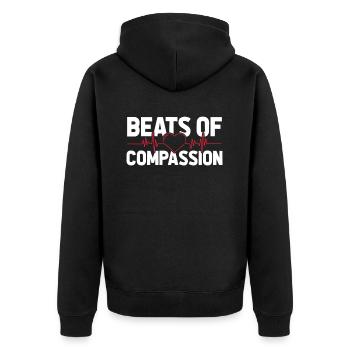 Krankenschwester EKG Herz - Unisex Premium Bio Zip Hoodie - Schwarz - Hinten - Nico (187cm)