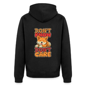 Shiba Inu Drôle Ne Pas Savoir Ne Pas Se Soucier - Veste à capuche bio Premium Unisexe - noir - Dos - Nico (187cm)