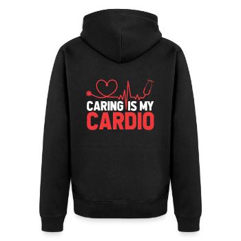 Infirmière Cardio Coeur - Veste à capuche bio Premium Unisexe - noir - Dos - Nico (187cm)
