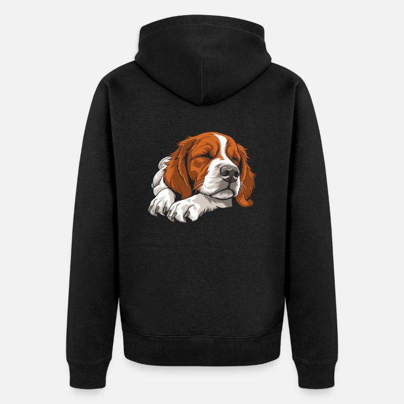 Brittany Spaniel - Unisex Premium Bio Zip Hoodie - Schwarz