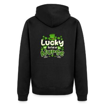 L’infirmière de la Saint-Patrick a de la chance d’être infirmière - Veste à capuche bio Premium Unisexe - noir - Dos - Nico (187cm)
