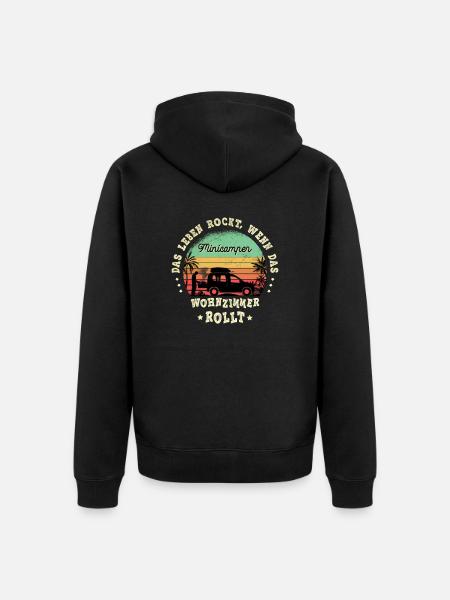 Minicamper Camping-Camper Microcamper Sayings - Unisex Premium Organic Zip Hoodie - black