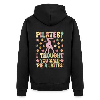 Fun Yoga Exercise - Unisex Premium Organic Zip Hoodie - black - Back - Nico (187cm)